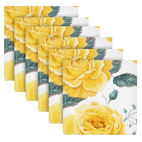 Servilletas de Tela Flores Amarillas Pack de 6 50.5x50.5 cm miniatura 6