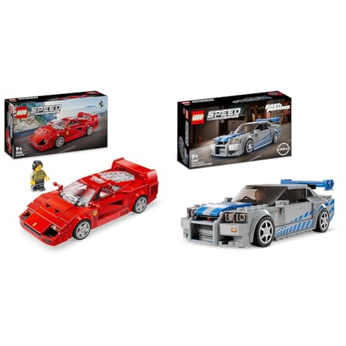 LEGO Speed Champions Ferrari F40 + Voiture de Course Nissan Skyline GT-R (R34) Jouet Modèle de Construction 76934 + 76917