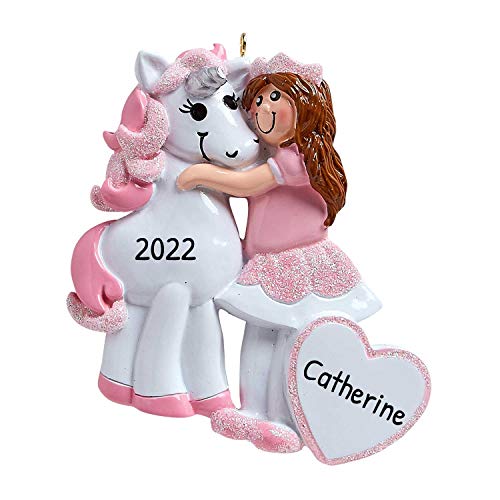 Personalized a Princess and her Unicorn Christmas Tree Ornament 2019 - Fantastic Dreamer
