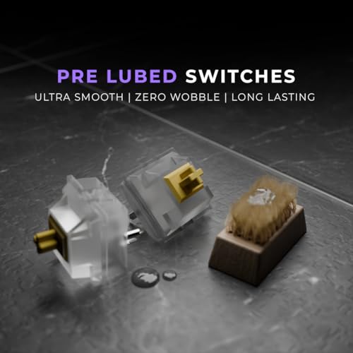 Image of Kreo Swarm 75% Wireless Mechanical Keyboard with Pre-lubed Switches, 5-pin Hot Swap PCB and 5 Layers Sound Absorption (All White, Huano Speed /Starling Switches)