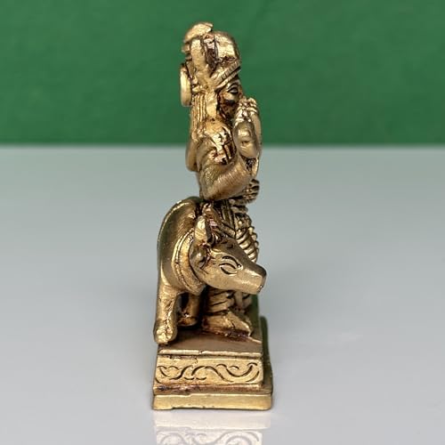 Image of Brass Made Shri Radha Krishna Idol with Darling Cow /Decorative Radha Krishna Idol (4 INCH)