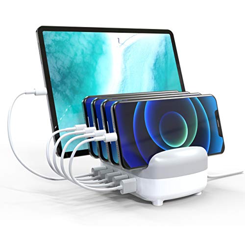 Charging Station for Multiple Devices Apple, Cell Phone Charging Stations with iPhone Ipad Samsung. Desk Organizer with Charging Station for Tablets, and Other Electronics.