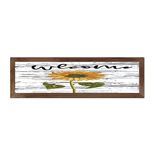 Plaque murale personnalisée bois tournesol pour votre entrée
