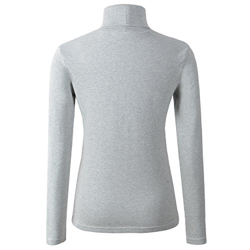 Image of Women's Soft Cotton Turtleneck Top Basic Pullover Sweater