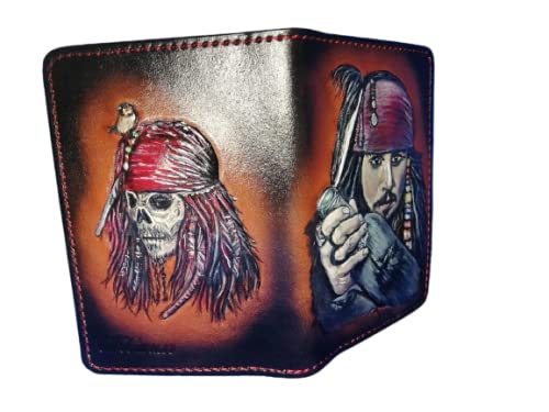 Jack Sparrow, 3D Genuine Leather Travel Passport Cover, Passport Holder, Passport Case, Hand-Carved, Hand-Painted, Leather Carving, Custom Passport Case, Personalized Passport Case
