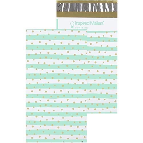 Image of Inspired Mailers - Poly Mailers 6x9-100 Pack - Gold Confetti Deluxe - Small Shipping Bags - Polymailers 6x9 - Small Package Bags - 6x9 Mailing Bags for Shipping