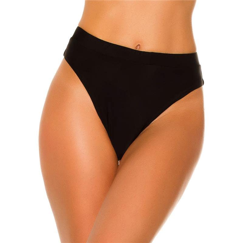 Koucla Sexy Damen High Waist Bikinihose Brazilian-Cut Schwarz 40 (L)