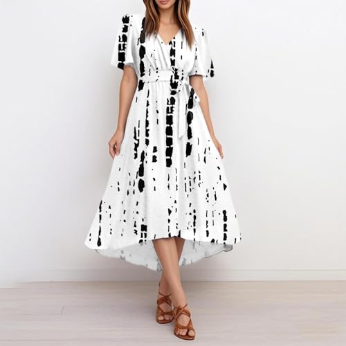 Spring Summer Chiffon Midi Dresses for Women 2025 Elegant Classy Wedding Guest Floral Formal Cocktail Prom Dress