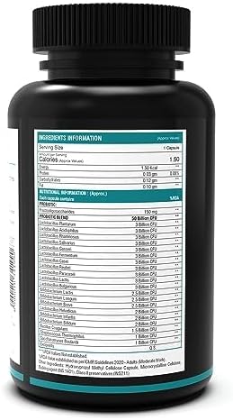 Miniatura 2 de Suplemento de probióticos 50 mil millones de UFC para hombres y mujeres con 20 cepas con prebióticos, mejor digestión, inmunidad fuerte,
