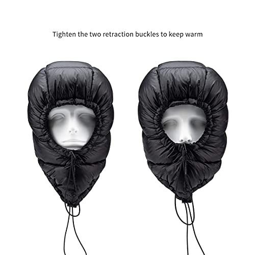 Image of Naturehike Winter Down Hood Outdoor Windproof Down Cap Warm Goose Down Hat for Hiking Skiing Cycling (Black)