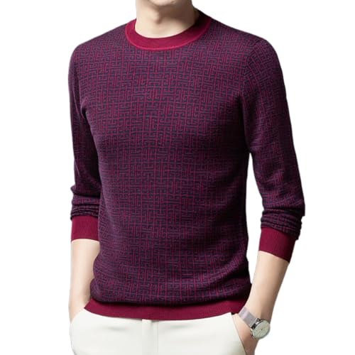 Men's Round Neck Wool Long Sleeve Knitwear Undershirt