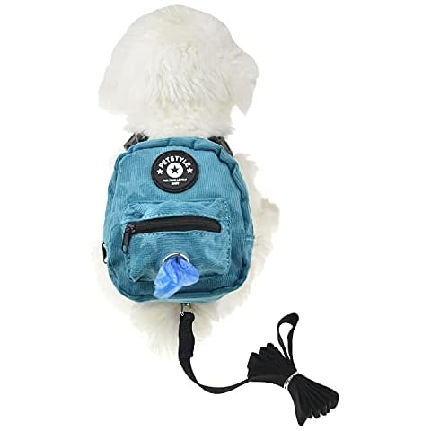 FLAdorepet Hunde-Rucksack-Geschirr mit Leine, Hundekotbeutelspender, Haustier-Selbsttrage Cover