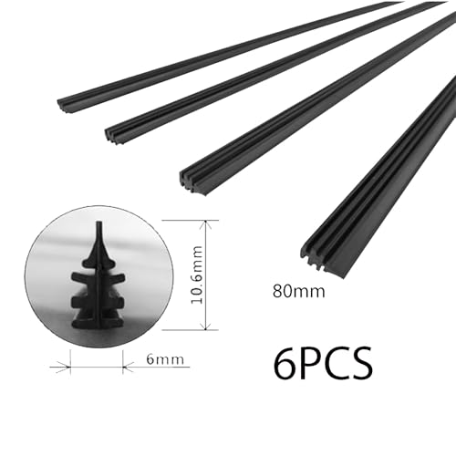 6 Stück 800 mm Scheibenwischer Gummi Schwarze Wischergummi aus Naturkautschuk Universal Ersatzwischblätter Replacement Gummistreifen für Die Meisten Autos Scheibenwischers Gummi Ersatz