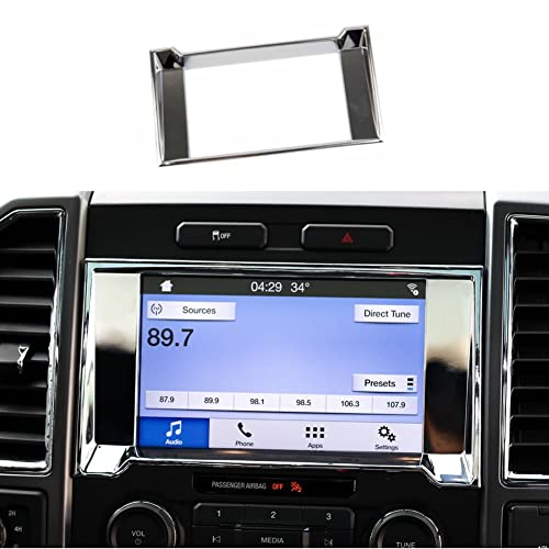 Justautotrim Chrome Navigation Screen Panel Cover Trim Fit for 2015-2020 Ford F150