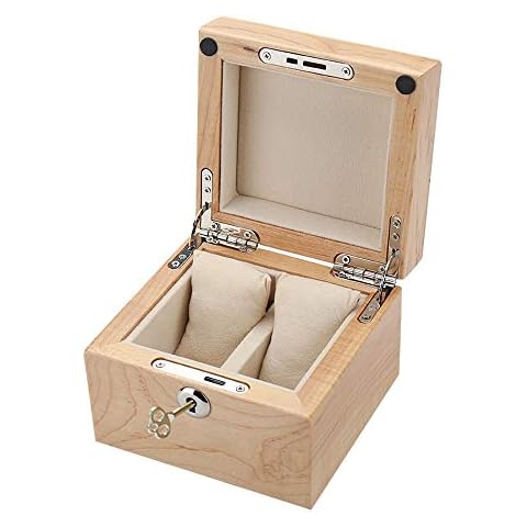 FGDFGDFEEGVD Watch Box Organizer Case, Fits 2 Watches, Mens Jewelry Display Storage, Solid Red Cherry Wood, Gift for Men Cover
