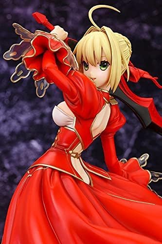 jtsgwop Figura de anime Girl de edición limitada, anime japonés Fate Stay Night Fate/Extra Ver. Figura de acción de sable rojo, decoración de niñas bonitas de 23 cm, figura de juguete para adultos