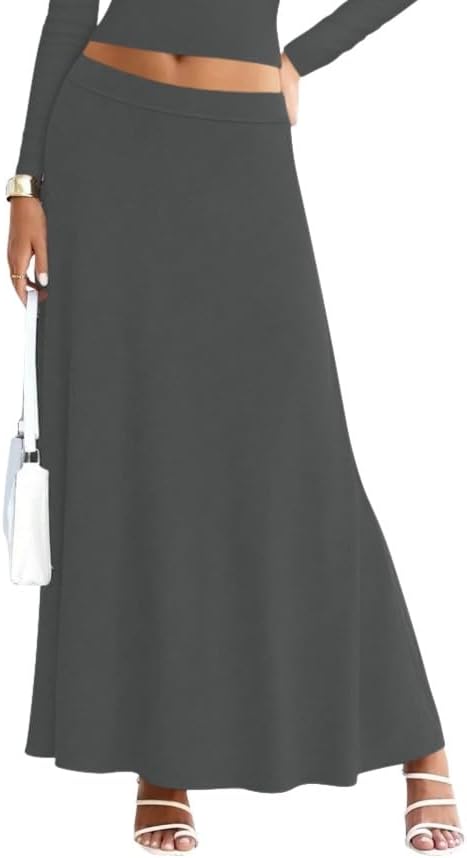Sweet Hearts Maxi Skirts for Women- Elastic Waist Casual Comfy Flare A-Line Long Skirt XS-XL Made in USA - Image 2