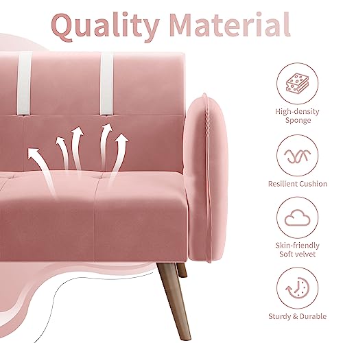 Image of Shintenchi Sofa Sleeper, Sleeper Sofa Couch with Adjustable Armrests Backrest, Sofa for Living Room Apartments Office Small Spaces,Yellow
