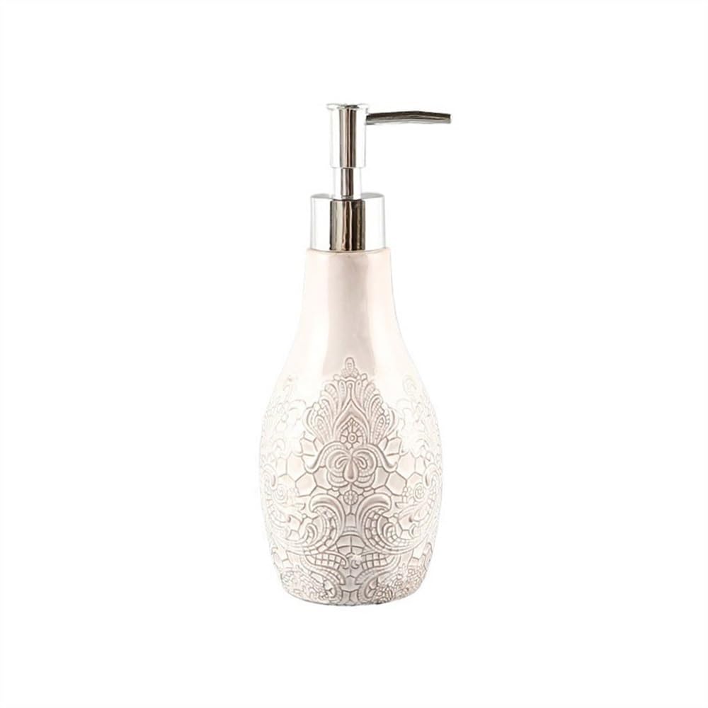 Cyairong-22 One Color Soap Dispenser 360Ml Vintage Embossed Dispenser Bottle Household Shampoo Hotel Shower Gel Press Soap