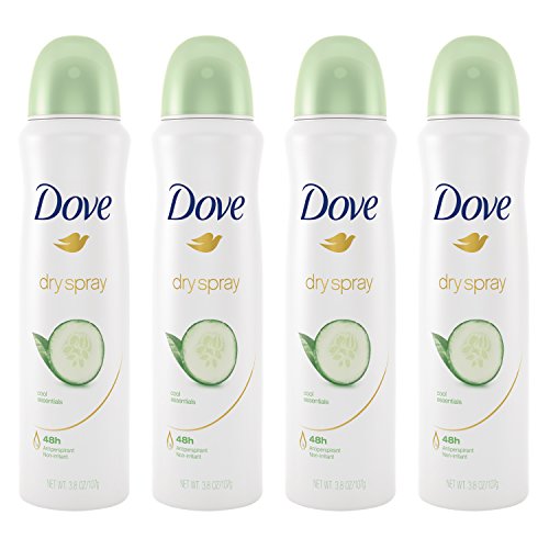 Dove Dry Spray Antiperspirant, Cool Essentials 3.8 Ounce (Pack of 4)