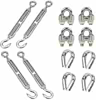 Cavo Acciaio Inox 50m Con Accessori - Filo Stendibiancheria Esterno, Tiranti M5, Clip Per Fune - Foto 2