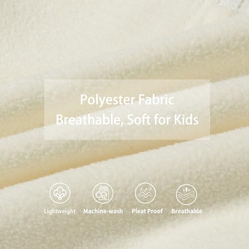 LittleSpring Kids Neutral Polar Fleece Jackets Quarter-Zip Pullover with Elastic Cuffs4