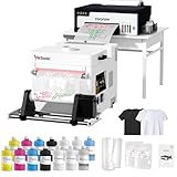 RocRow L8058 DTF Printer Machine with XP600 Printhead, A4 DTF Printer Bundle with Pre-Installed Laptop for DIY T Shirt Printing, Auto Cleaning for DIY & Custom Printing,White Ink Mixing, L8