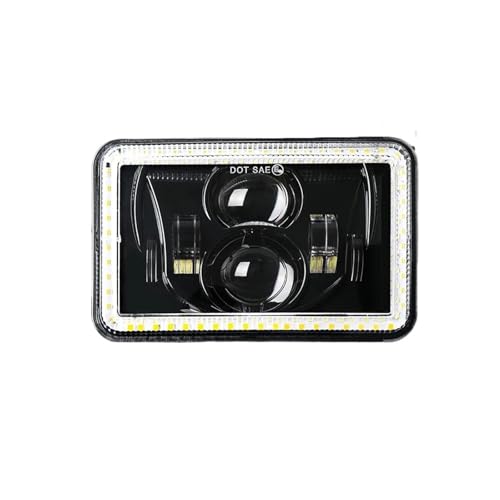 WSUMKH Auto Faros Faros LED 4x6 Pulgadas 90 W Con Luz Alta Diurna Ámbar/blanca Conversión Camiones Todoterreno (H4651 H4652 H4656 H4666) 12 V 24 Faro(2PCS 4X6 Headlight)
