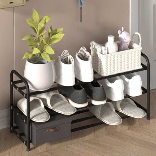Vinnatsu伸縮 シューズラック靴箱 スリム 省スペース 靴 収納 下駄箱 段ボールストッカー 靴 収納 玄関 靴棚44cmから80cm伸縮 3段