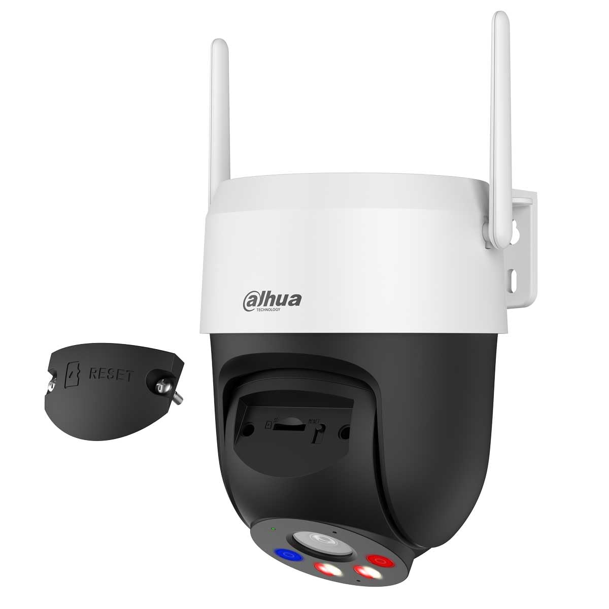 Dahua Picoo A2 - Telecamera di sicurezza WiFi da 5 MP con rilevamento di persone e veicoli, sirena, luci di allarme rosso-blu, monitoraggio intelligente, Wi-Fi 6, visione notturna, rilevamento di