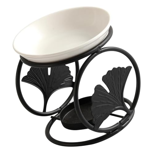 金属オイルバーナーブラックセラミックアロマセラピーディフューザー家庭用安全でお手入れ簡単部屋リラクゼーションスペースアロマディフューザー