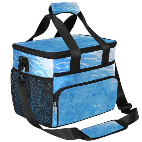 Blue Water Insulated Picnic Backpack Lunch Box for Women Men Picnic Basket Tote Lunch Bag Picnic Bag Portable Lunch Bags for Picnic, Beach, Work, Trip,Office, Camp Ocean