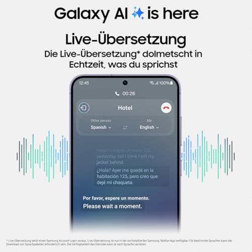 Samsung Galaxy S24 AI Smartphone, Android-Handy ohne Vertrag, 8 GB RAM, 128 GB Speicher, 50-MP-Kamera, Lange...