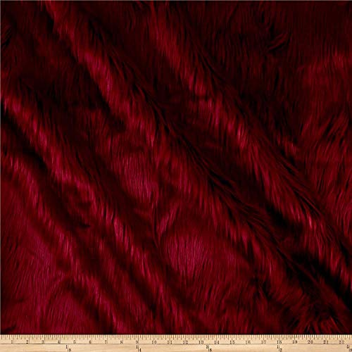 Shannon Faux Fur Luxury Shag Red, Fabric by the Yard