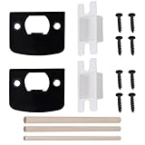 Fatiya 2 Sets Standard Türschloss Schließblech Edelstahl Türriegel Platten Universal Riegel Striker Restorer Lock Catcher Ersatz mit Schrauben Boxen Holzdübel (Schwarz)