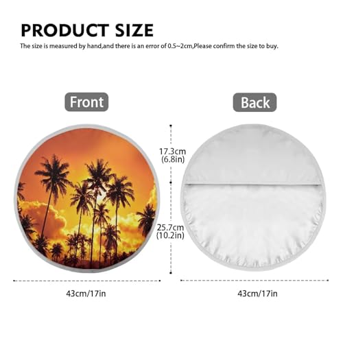 Image of Coconut Tree Car Sun Shade for Car Steering Wheel Cover Foldable Anti Heat Automotive Steering Wheel Heat Shield Cover Easy Installation Universal Steering Wheel Shield