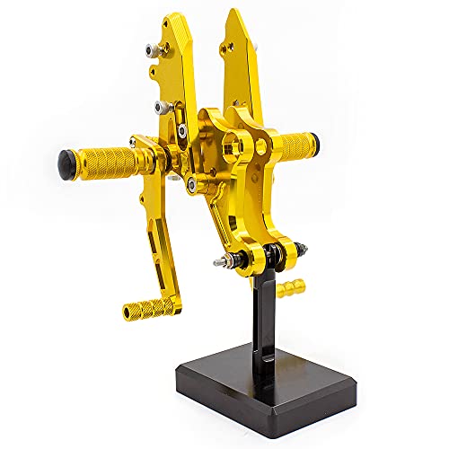 Cnc Grom125 17-20 Motorcycle Adjustable Rearsets Foot Pegs Rear Set Footpeg Brake Shift Pedal Compatible With Grom 125 Msx125 2017 2018 2019 2020 Gold #TOP1