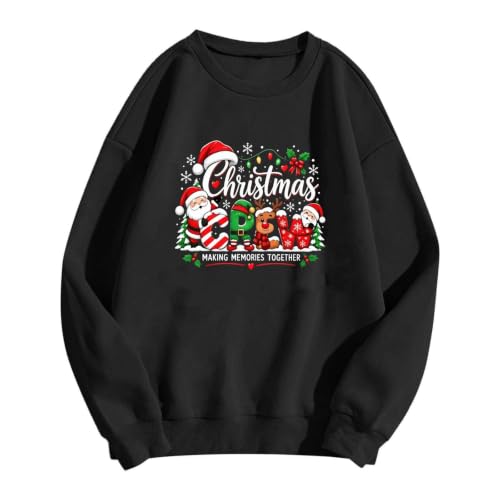 Christmas Sweatshirts for Women Xmas Crewneck Graphic Pullover Holiday Tops - image 3