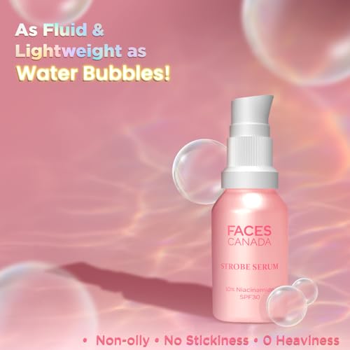Image of FACES CANADA Strobe Serum Mini - 15ml | Brightening Serum + Strobe Cream + SPF 30 Sunscreen | 10% Niacinamide | Removes Dark Spots & Hyperpigmentation | GlowLift Complex | Instant Glow