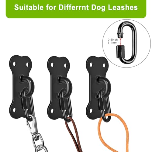 Dog Leash Holder for Wall, Heavy Duty Hook for Lead Management, Easy to Install, Fully Welded Hook for Indoor & Outdoor Use, Black - Image 4