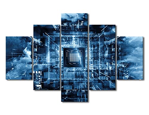Technology Digital Art Modern Wall Art CPU Concept Abstract Picture