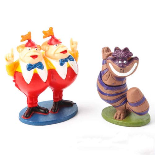 Unbranded New Alice in Wonderland Playset 6 Action Figure Doll Cake Topper Toy Hatter White Rabbit Figurines Mini Toy Set