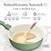 Bazova Ceramic Nonstick Cookware Set, Healthy,Non Toxic,17-Pieces Pots and Pans Set Removable Handles,Induction RV Kitchen Set,Stain & Scratch-resistant,Dishwasher/Oven Safe,PFAS/PFOA Free,Green