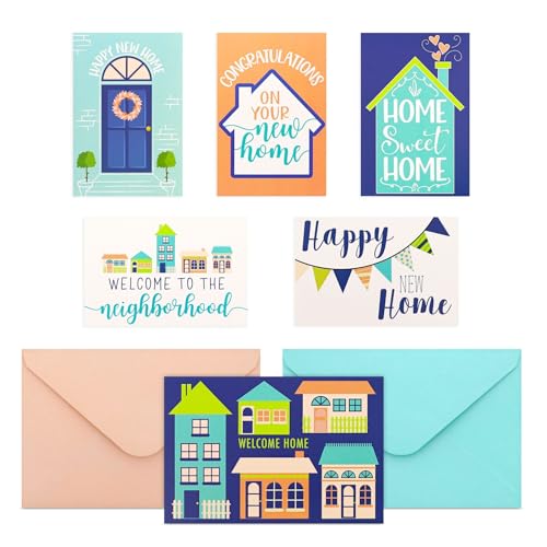Paper Junkie Welcome Home Card Set - Realtor Closing & Client Gifts - Blank Interiors & Housewarming Cards - 4 x 6 Inch, Pack of 48