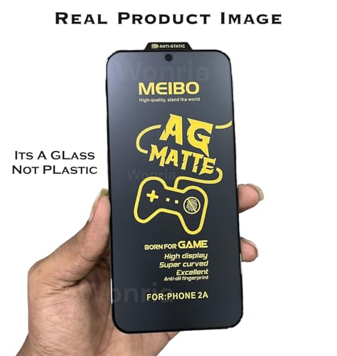 Image of WonRia Matte Screen Guard Protector For Nothing 2A (5G) Smartphone Matte Tempered Glass Edge To Edge [Anti-Fingerprint|Anti-Glare|Shinning Border]-(Made Of Glass)