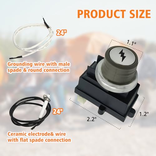 Image of SafBbcue 65737 Igniter Kit for Weber Performer Platinum and Performer Deluxe(2013 and Newer), Grill Replacment Part for Weber Electronic 2-Outlet Ignition Kit, Replaces for Weber 65737, Black