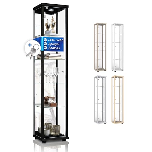 K-Möbel Sammlervitrine (176x37x33cm) - Made in Germany - Vitrinenschrank...