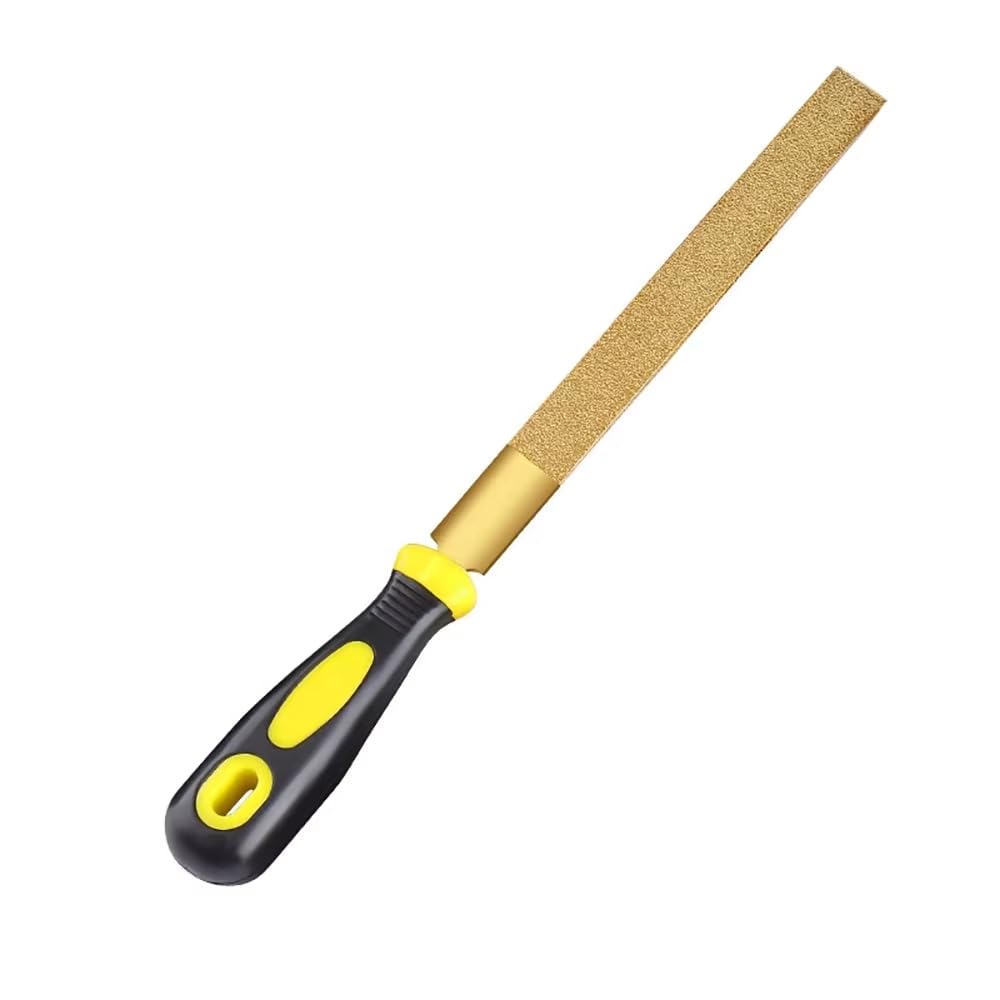 Limas con Revestimiento de Diamante, Grano 80, Herramientas de Limas Planas con Mango de Plástico para Metal, Vidrio, Madera, Piedra, Pulido Y Grabado.