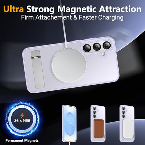 Image of SPIDERCASE Magnetic for Samsung Galaxy S25 Plus Case, [3 Stand Ways][ Military Grade Drop Protection] with Invisible Stand Shockproof Slim Case for Samsung Galaxy S25 Plus 6.7 inch, Light Purple