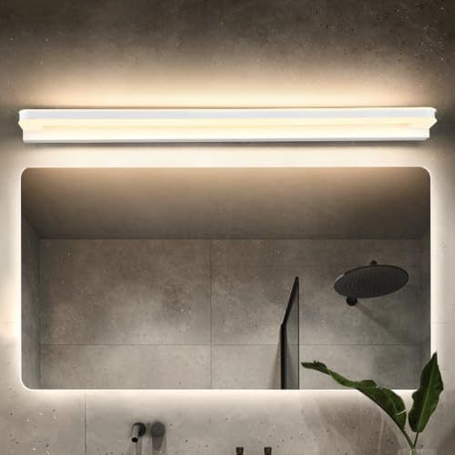 Apliques de pared LED modernos color plata con luz cálida de 40cm para baño e interior 5
